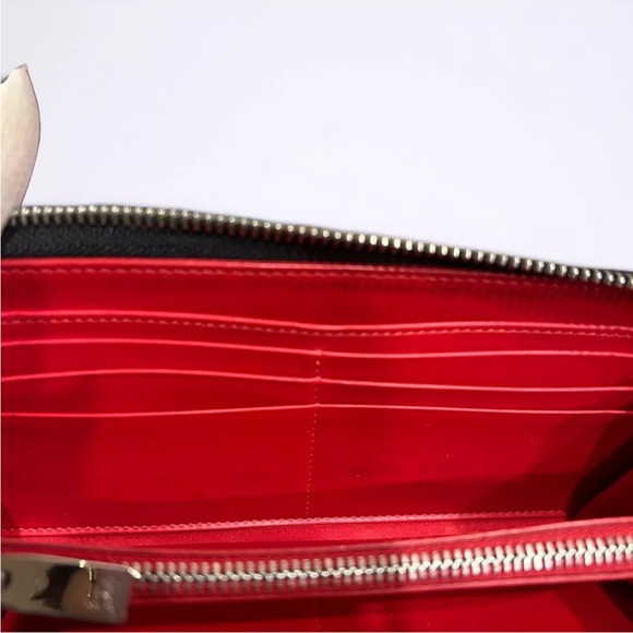 SOLD❤️ LOUBOUTIN Panettone Silver Spike Stud Patent Zip Wallet + Dust Bag & Box - Picture 6 of 10